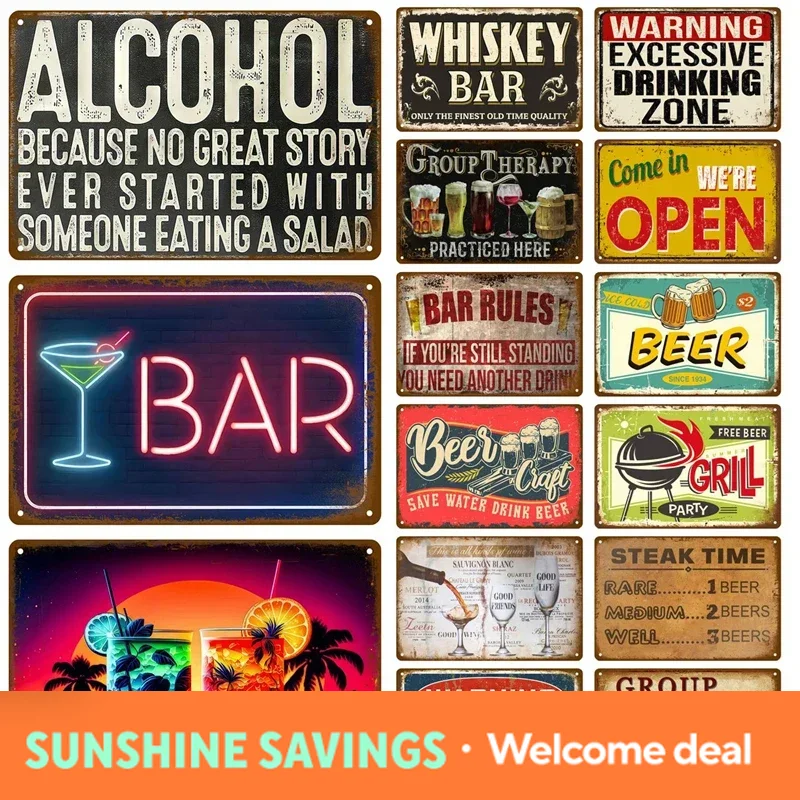 Metal Sign Whiskey Wine Alcoho - Wine Beer Europe 评论和价格