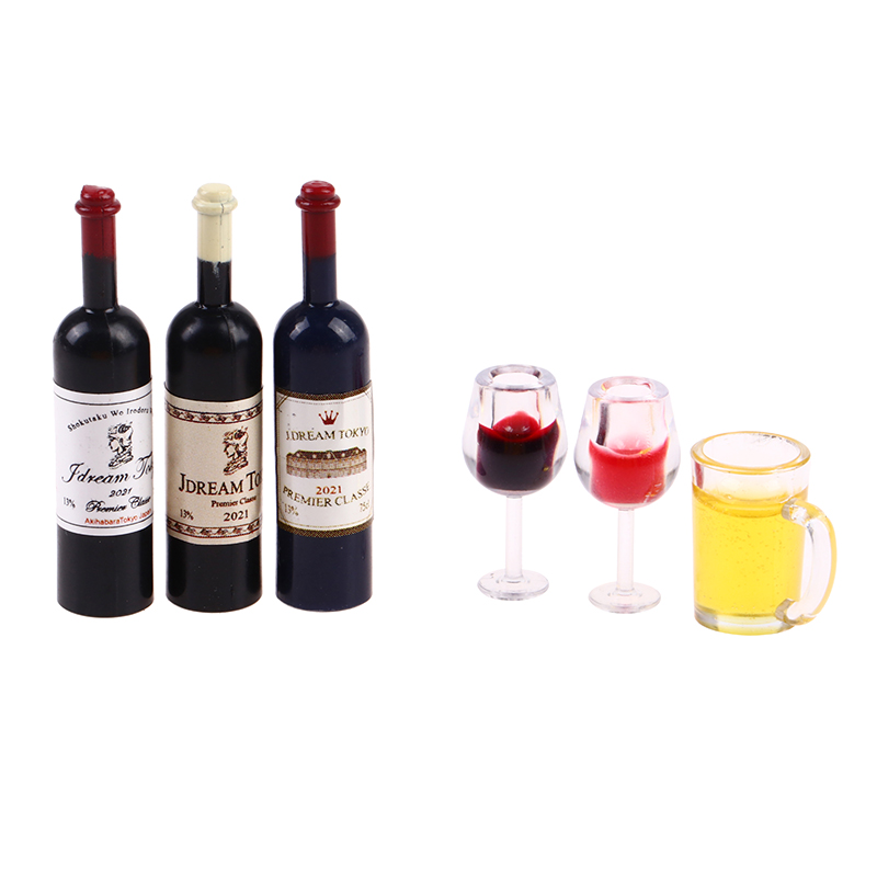 5 Pcs 1:12 Dollhouse Miniature - Wine Beer Europe 评论和价格